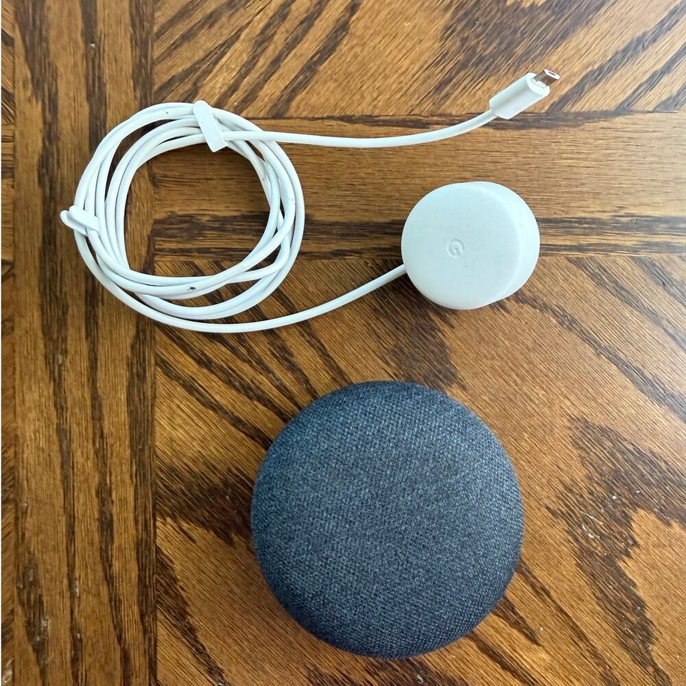 Google Home Nest Mini 1st Generation Speaker Model H0A w/ Power Adapter in Black
